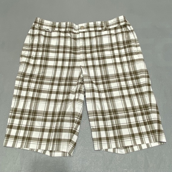 Lauren Active Ralph Lauren Womens Golf Set White Polo Brown Plaid Shorts XL 10 - Picture 6 of 12